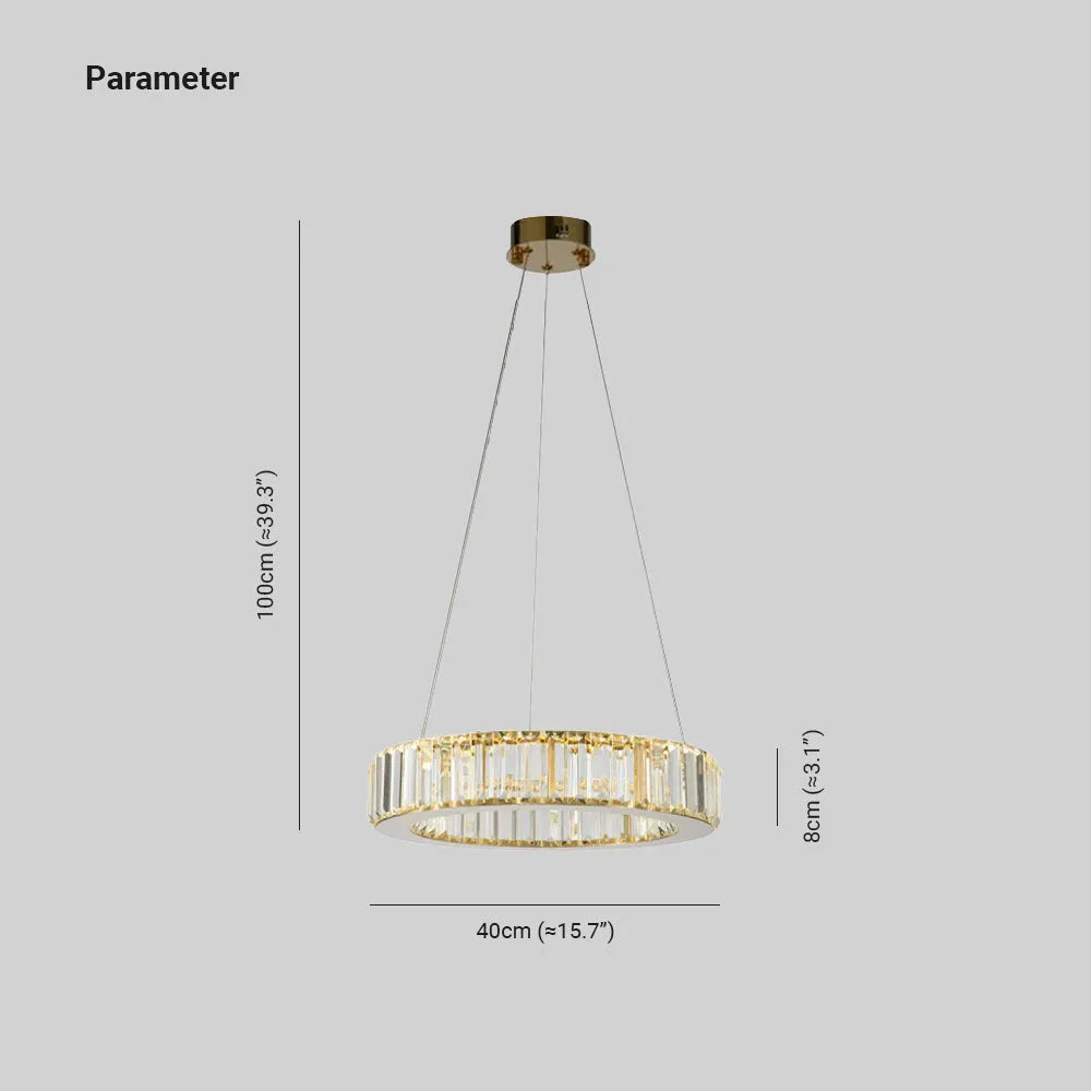 Rabitas Elegant Round Crystal Chandelier, Clear