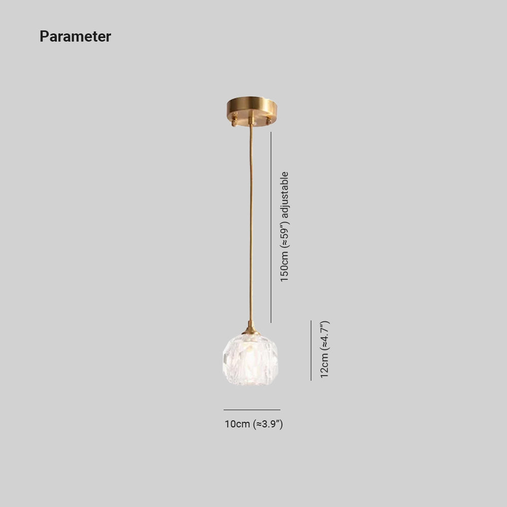 Lopetos Diamond Facet Golden Pendant Light, Metal/
