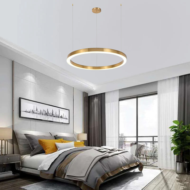 Segugis Modern Ring Metal Pendant Light, Gold
