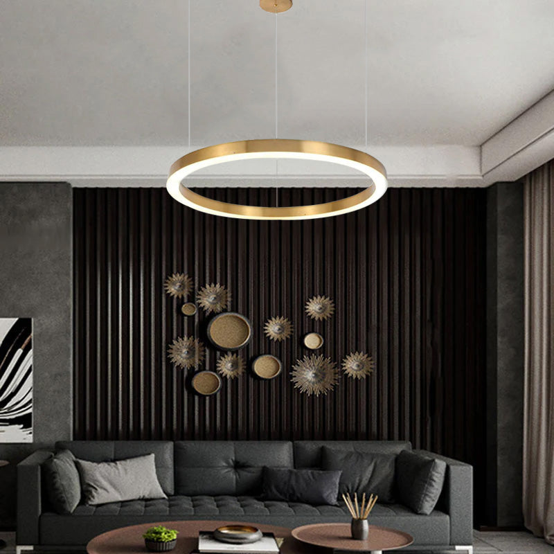 Segugis Modern Ring Metal Pendant Light, Gold