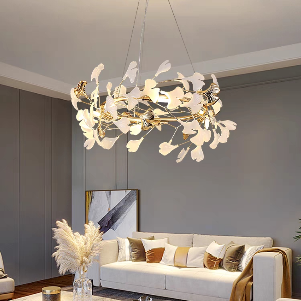 Motadedo Modern Golden LED Chandelier Ceramic