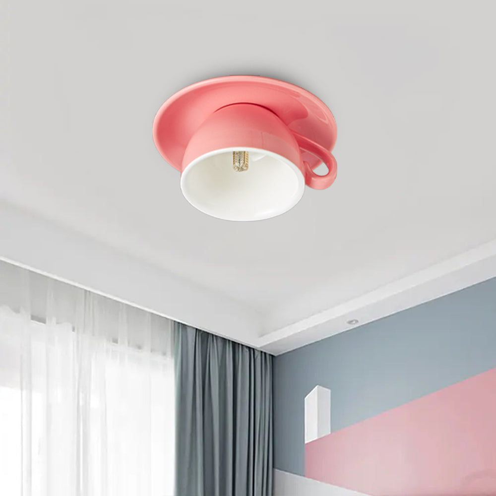 Rulenero Modern Coffee Cups Ceramic Flush Ceiling Lighting