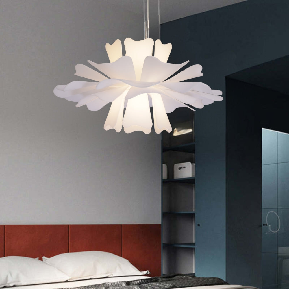 Eldor Elegant Flower Pendant Light White-Neutral Decor