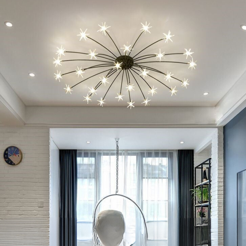 Riteluru Art Deco Starry Flush Mount Ceiling Light