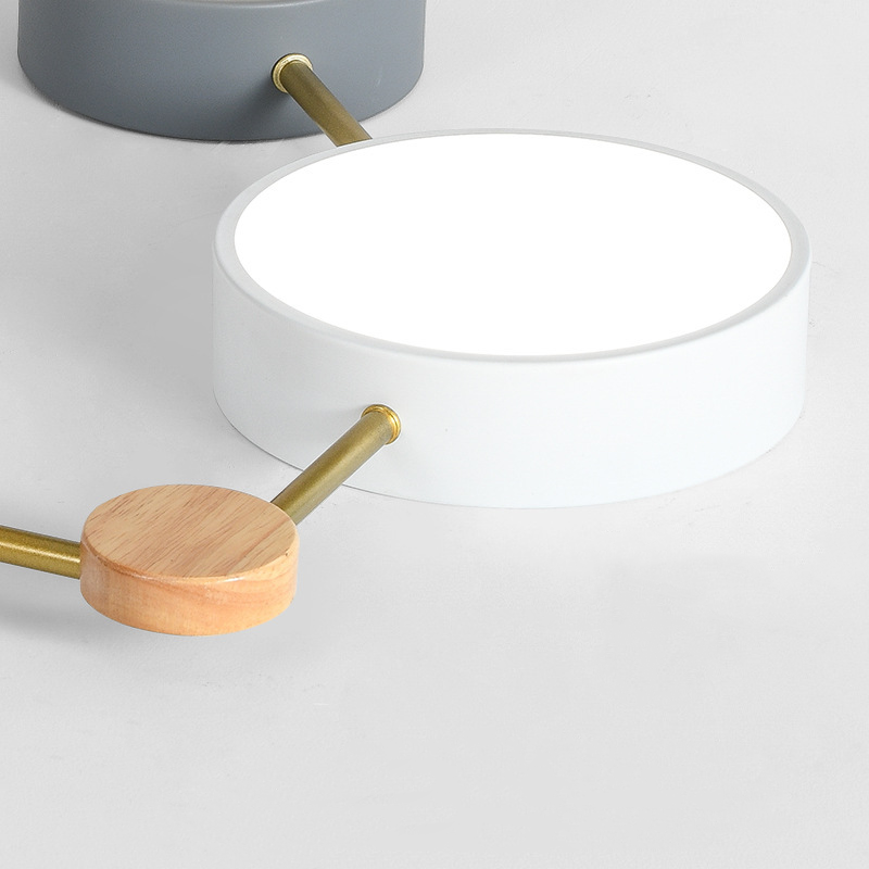 Wekabilu Modern LED Ceiling Light Log Living Room Bedroom White Grey