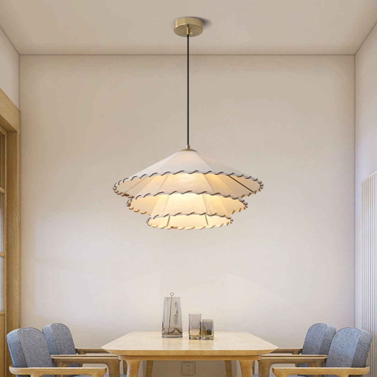 Numaban Boho Decorative LED Pendant Light Yellow Fabric Bedroom Restaurant