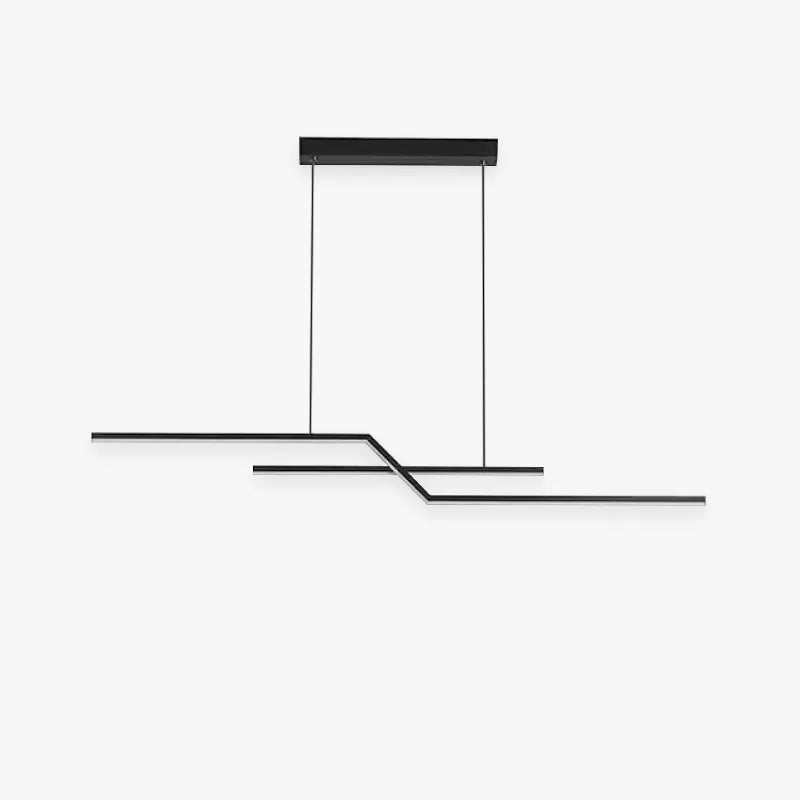Valiner Parallel Fold Linear Pendant Light, Black/Gold, Living Room