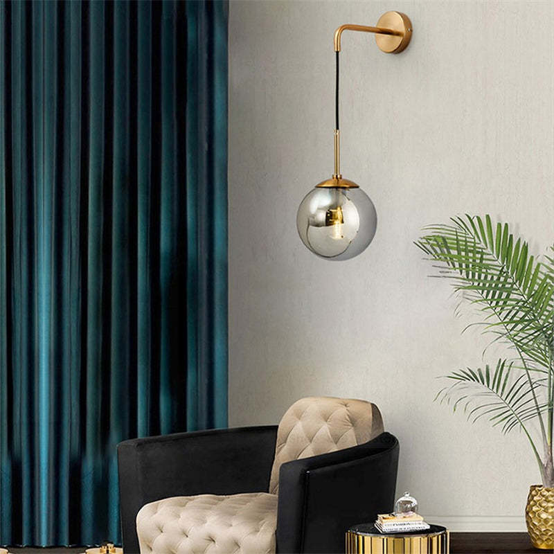 Bedumal Glass Ball Nordic LED Wall Reading Lamp Single Head