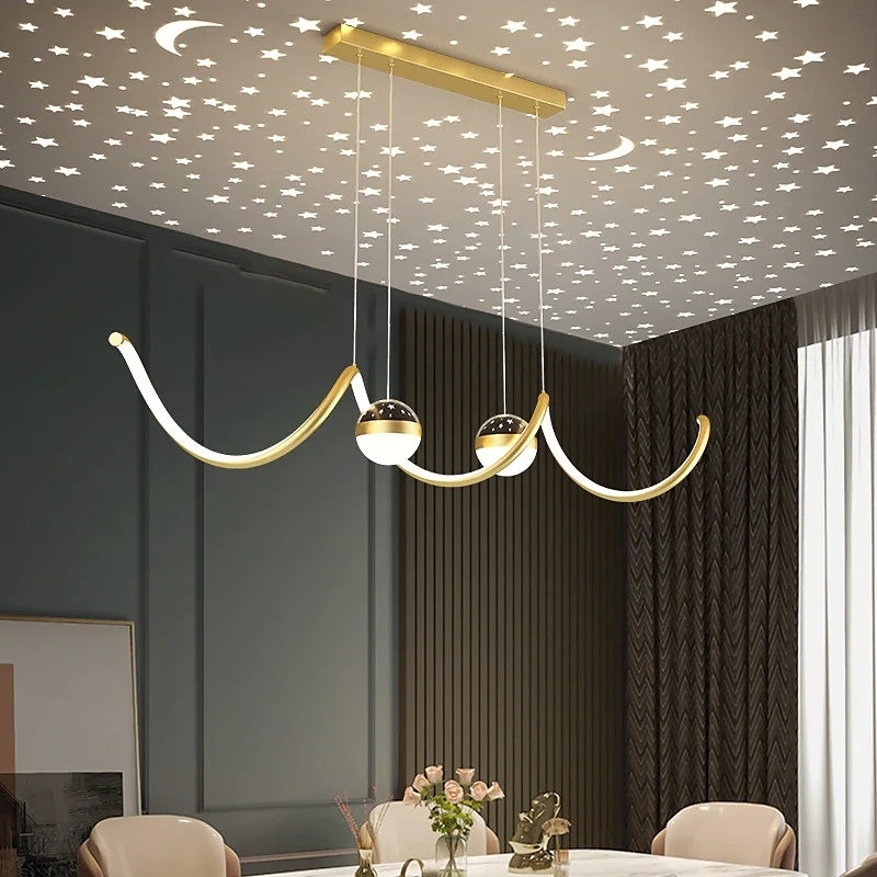 Sopebok Nordic Globe Wavy Metal/ Pendant Light
