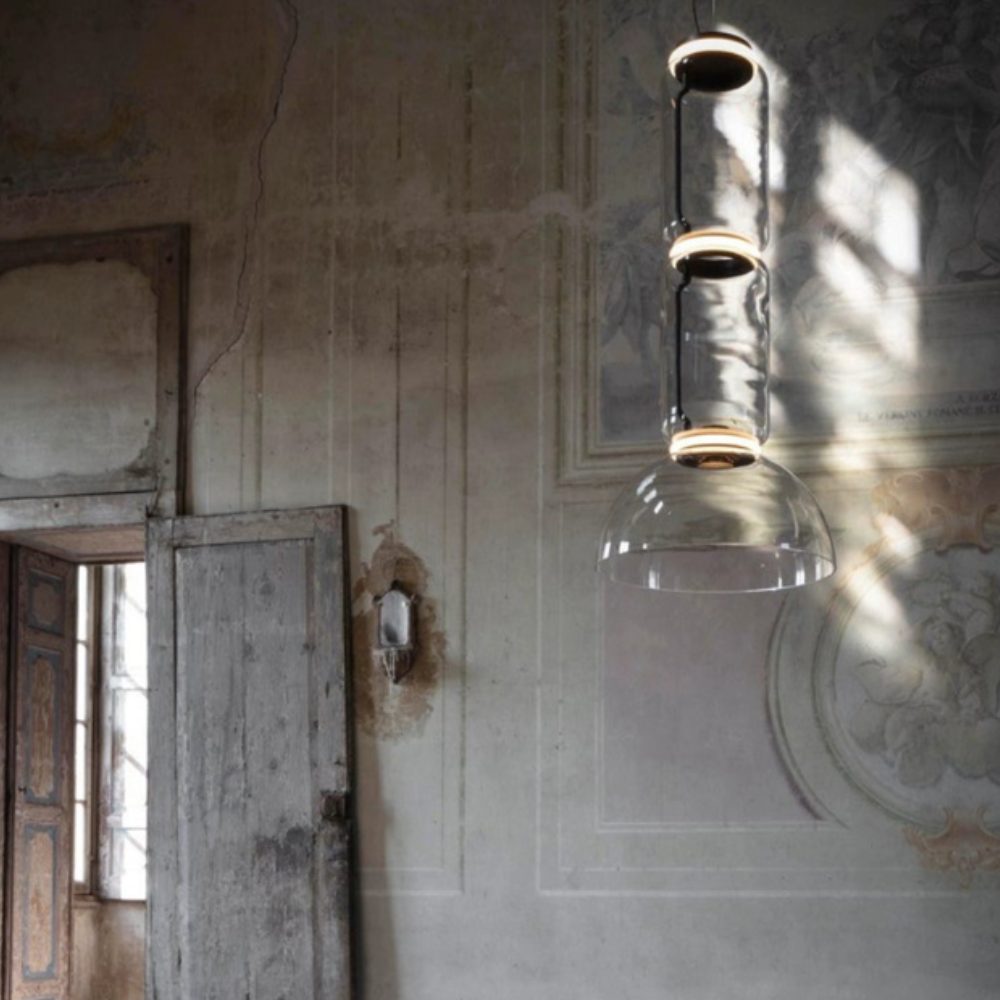 Kanedum Minimalist Combination Glass Pendant Light, Clear