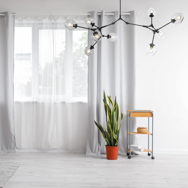 Zerin Nordic Modern Glass Pendant Light Clear Bubble-Neutral Decor