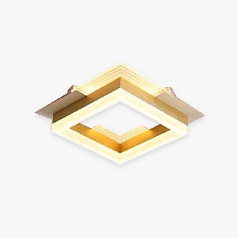 Wimetot Modern Simple Gold Flush Mount Ceiling Light, Square/Round