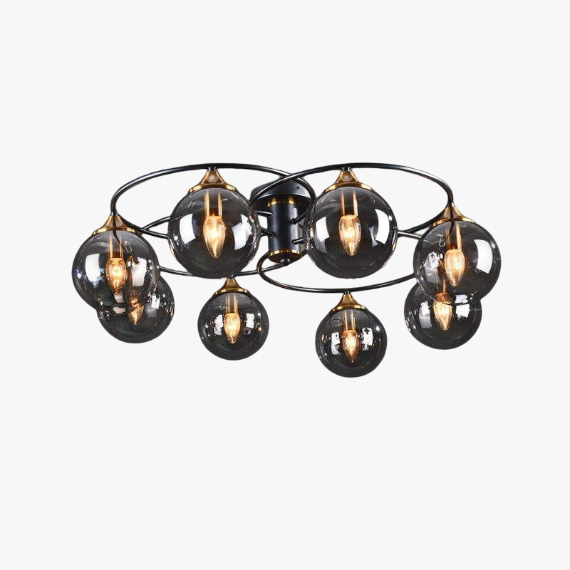 Vetidim Nordic Bubble Glass Ceiling Light, Gray/Amber