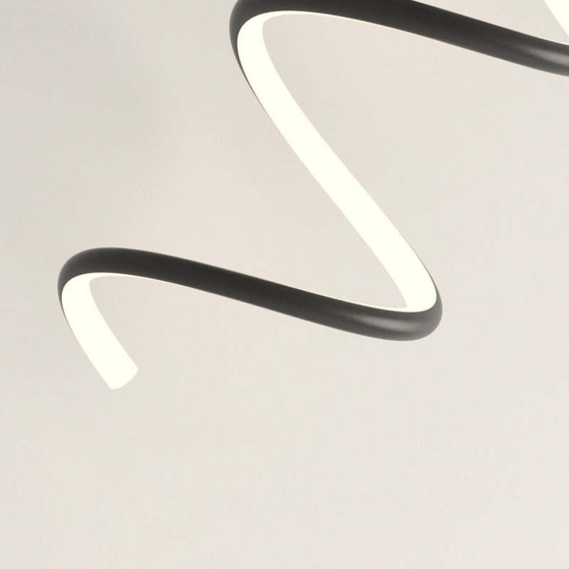 Kipenan Modern LED Art Interior Wall Light Spiral, Black & White