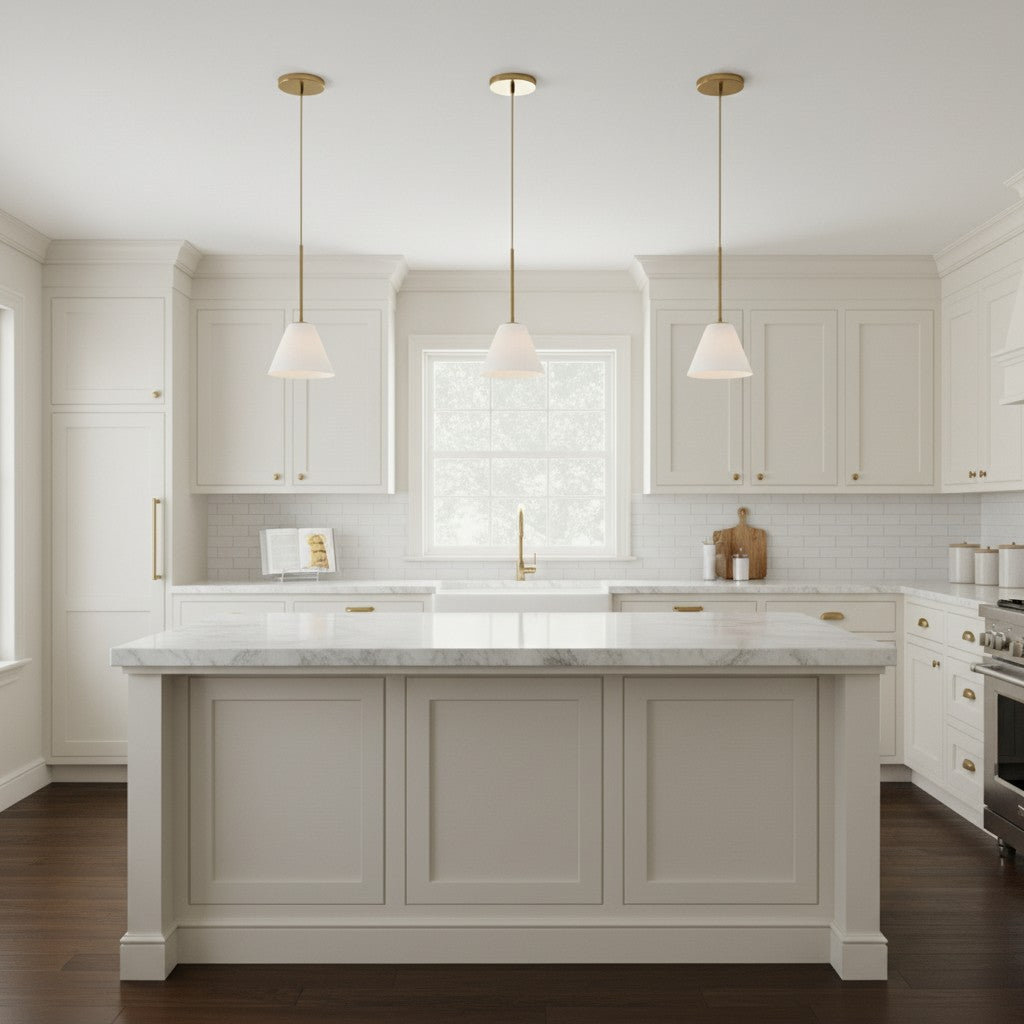 Cone Milk Clear Glass Cone Pendant Light for Kitchen