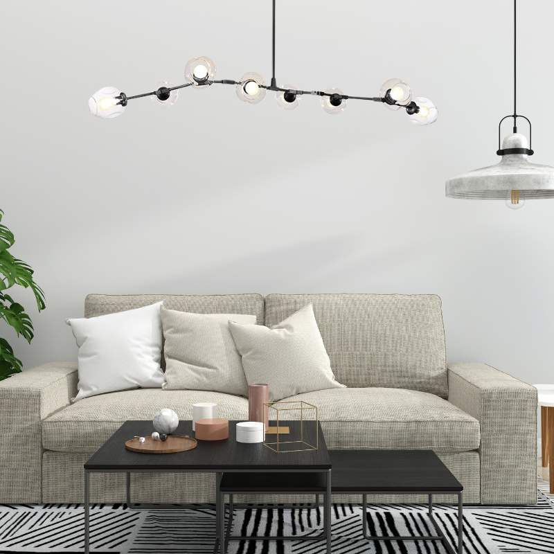 Zerin Nordic Modern Glass Pendant Light Clear Bubble-Neutral Decor