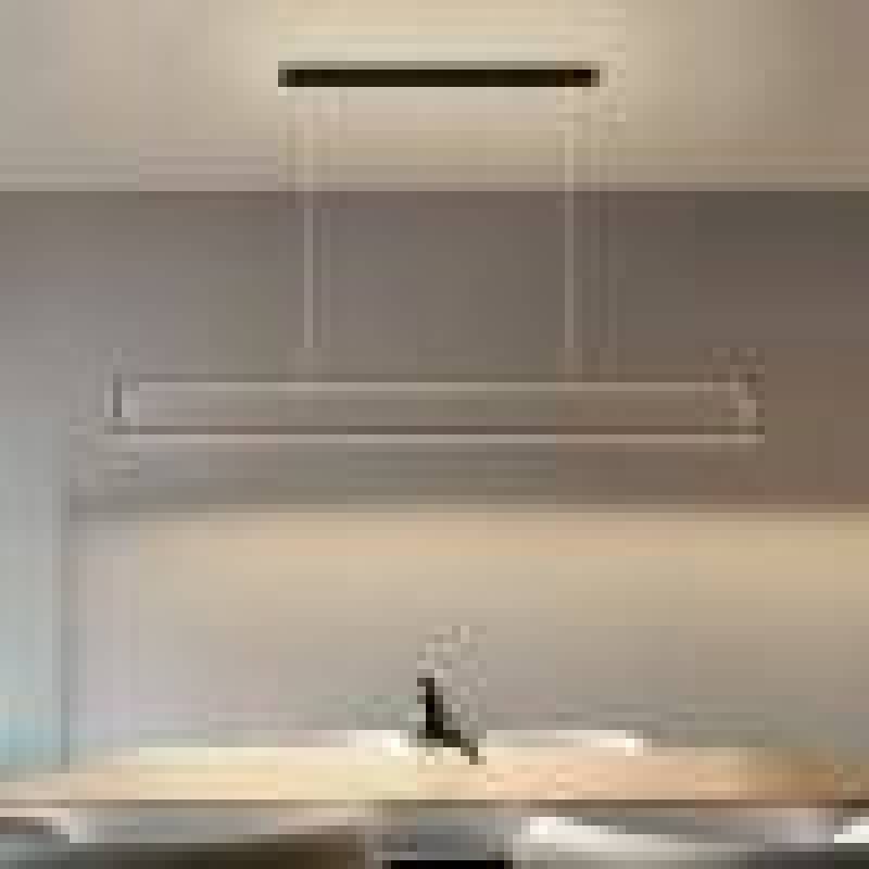 Gesurar Modern Metal Vertical Rectangular Pendant Light, Black