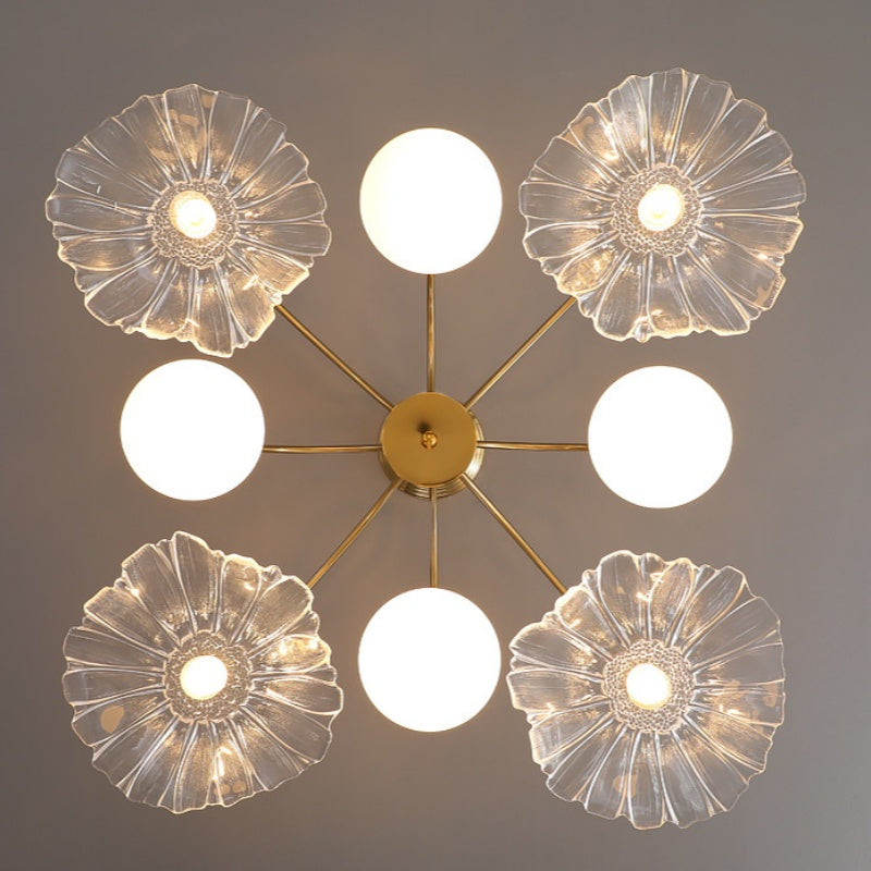 Lomokun Nordic LED Chandelier Gold Glass Living/Dining Room/Bedroom