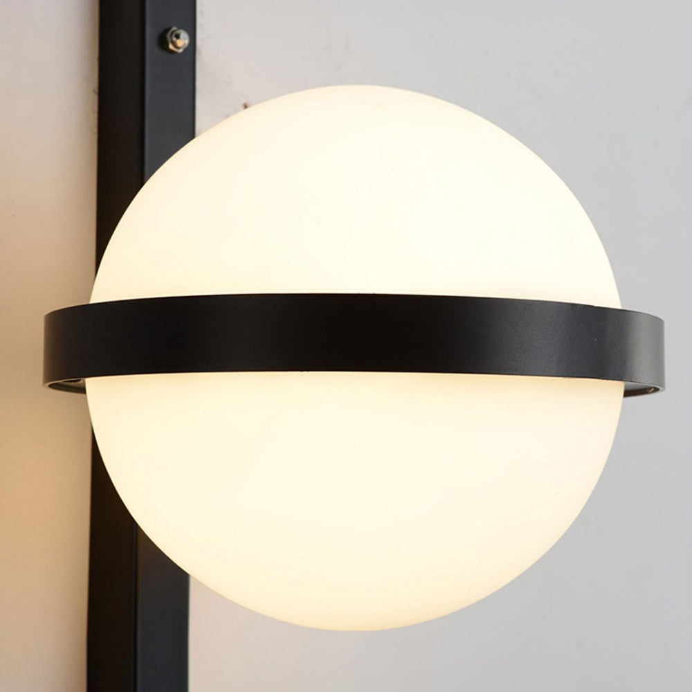 Wakelul Modern Globe Metal/ Solar Outdoor Wall Lamp Plant Pot, Black/White