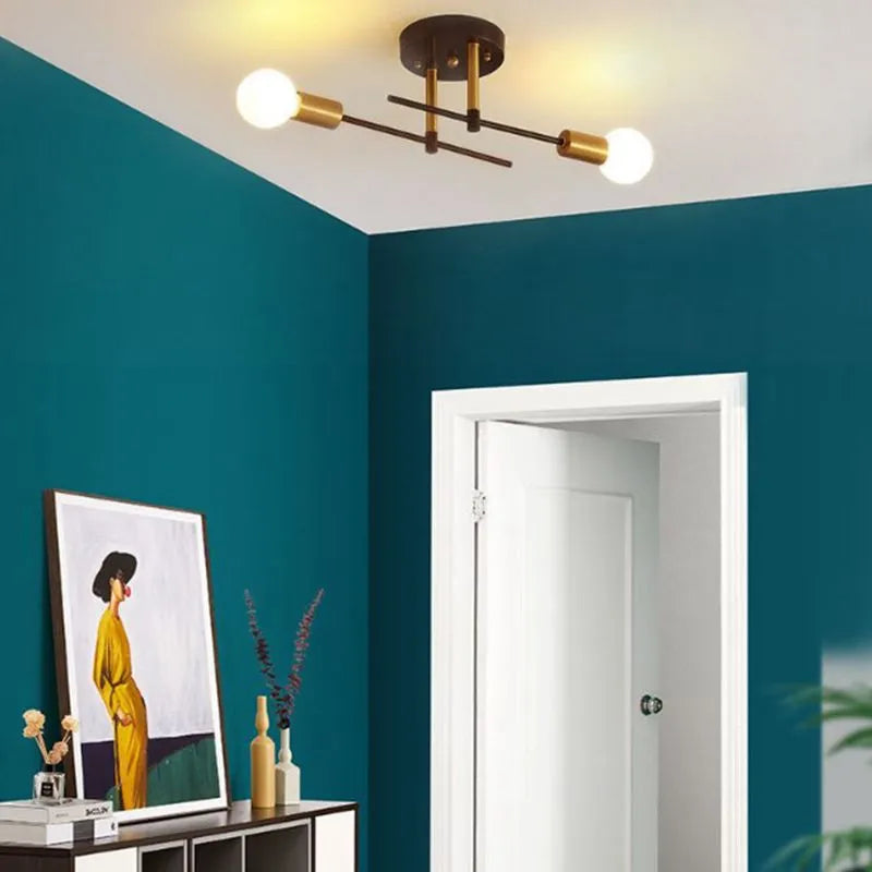 Vanabil Flush Mount Ceiling Light Globe Modern, Metal/Glass