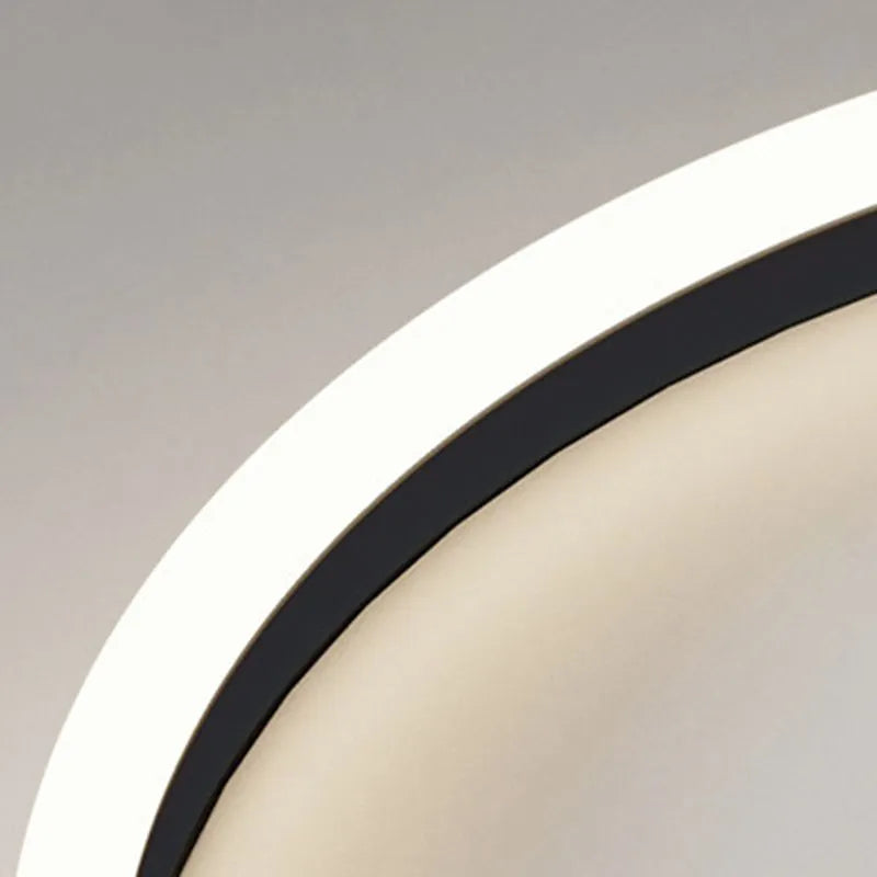 Vapevud Modern Round Led Metal Flush Mount Ceiling Light, White/Black