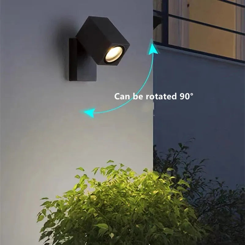 Lyris Wall Lamp Modern Outdoor Rotatable Spotlight Black-Neutral Decor