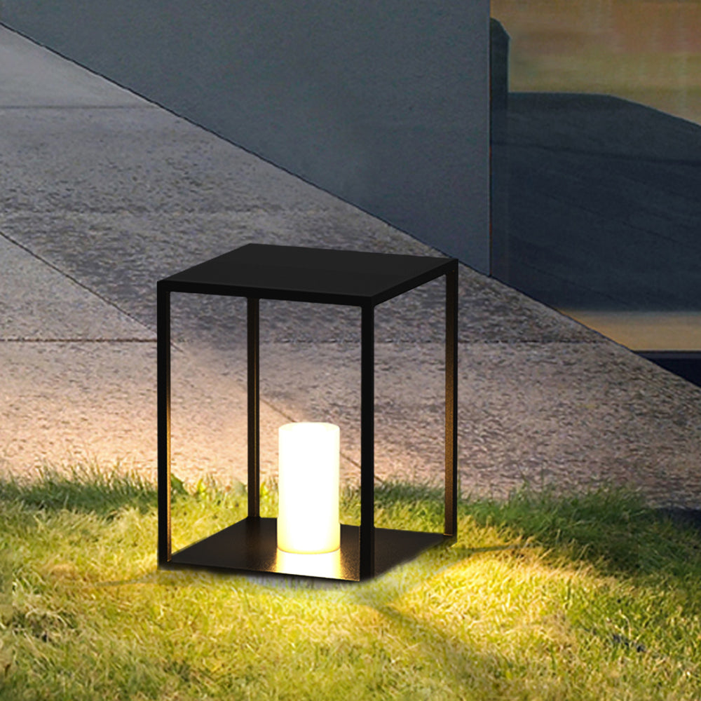 Zolumun Minimalist Rectangular Metal Solar Outdoor Ground Lamp
