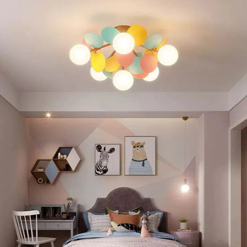 Binesik Modern Bubble Cluster Ceiling Light, Colorful