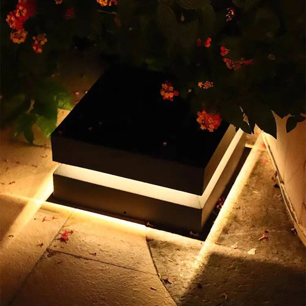 Corvex Outdoor Lamp Modern Concave Black Solar-Neutral Decor
