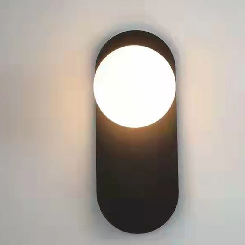 Gobulok Modern LED Wall Lamp Black/Gold Glass Bedroom/Living Room