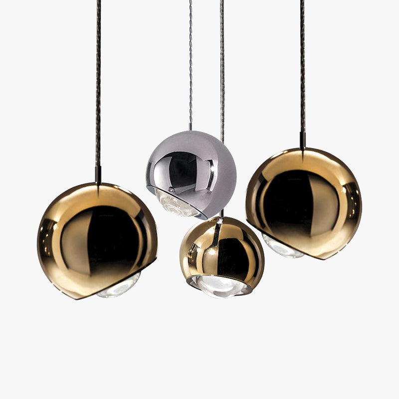 Zupesim Modern Lustrous Golden Metal Ball Pendant Light