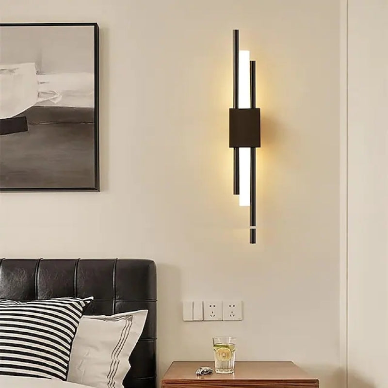 Nariq Modern Bar LED Wall Lamp, Black/Gold-Neutral Decor