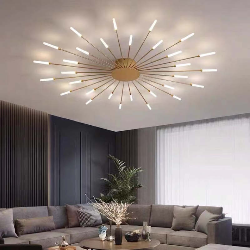 Kovon Flush-Mount Ceiling Light Fireworks, Black/Gold-Neutral Decor