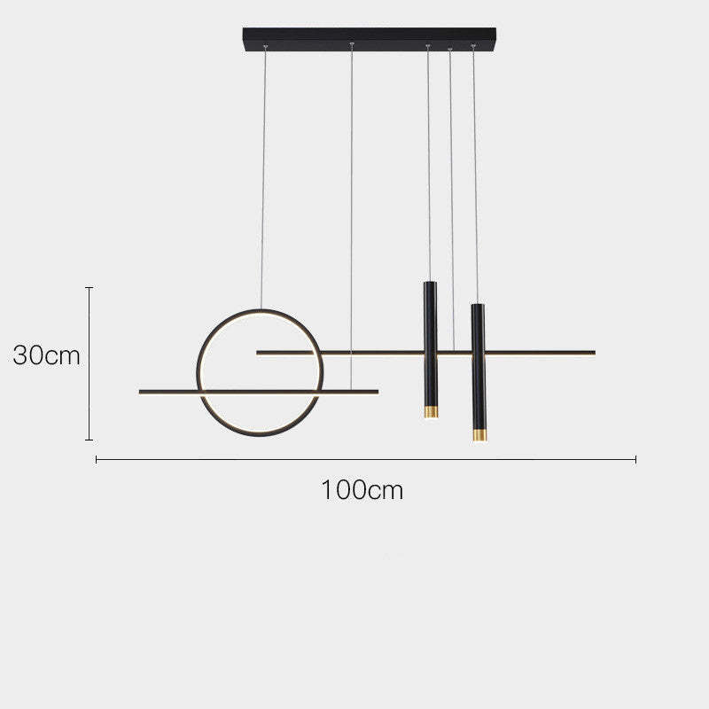Madobus Minimalism Led Pendant Light, Irregular Ring, Black/Glod