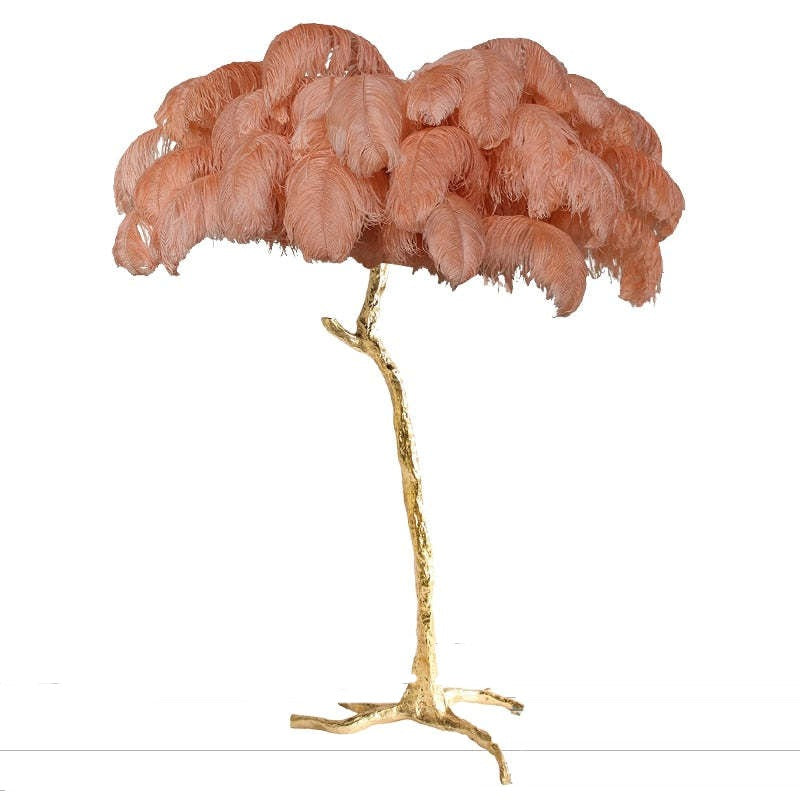 Salenor Nordic Luxury Unique Ostrich Feather Floor Lamp/Table Lamp-Neutral Decor