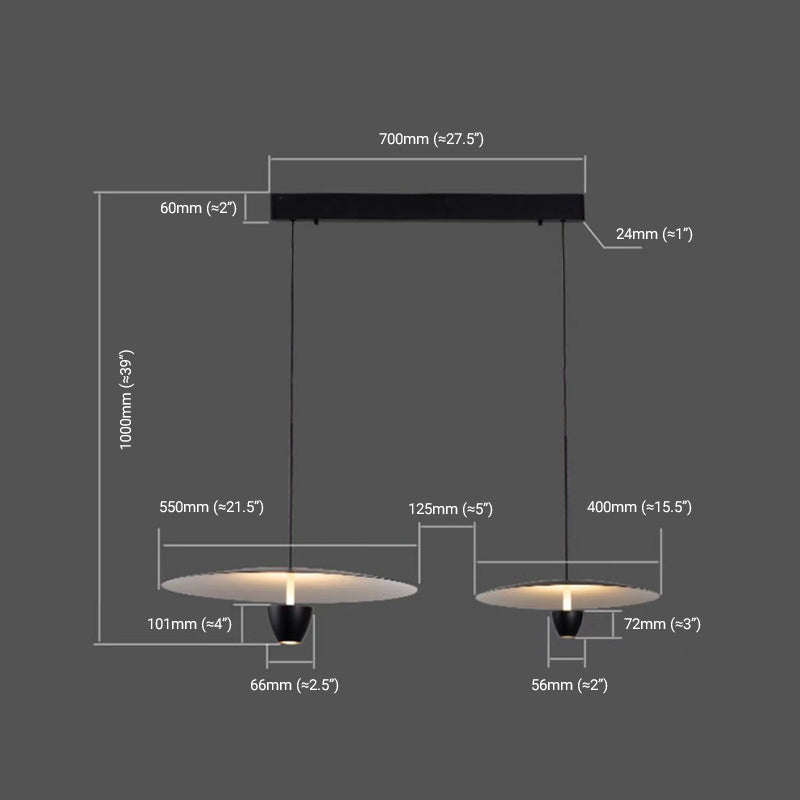Pimuril Modern Nordic Cluster Pendant Light, Black Hat Shape