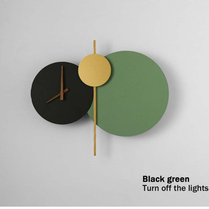 Labovak Modern Clock Metal Painted Wall Light LED Light Bedroom