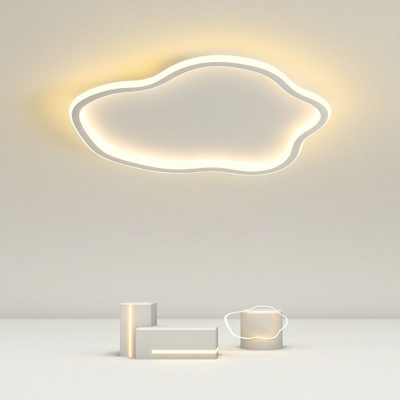 Fivedis Modern Metal/ Flush Mount Ceiling Lights, White/Black
