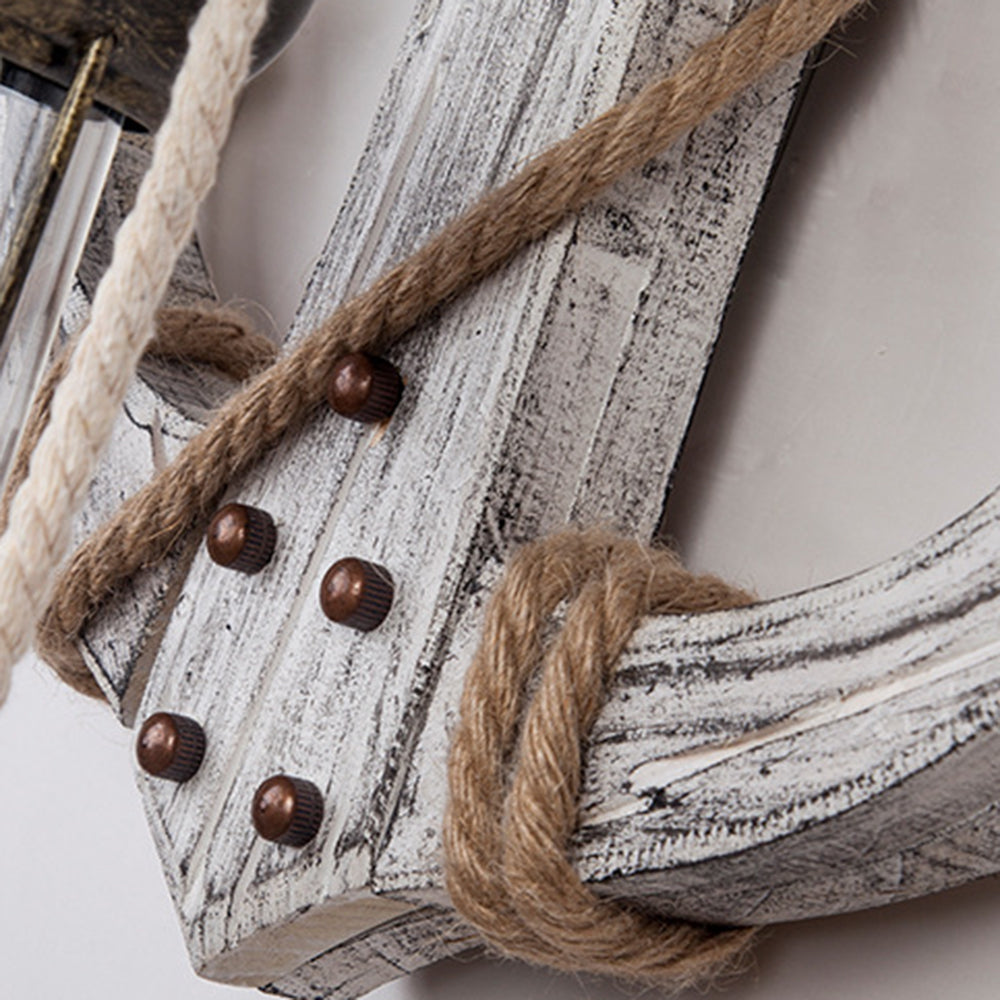 Ceturan Anchor Lantern Wall Lamp, Vintage/Antique, Wood, Bedroom