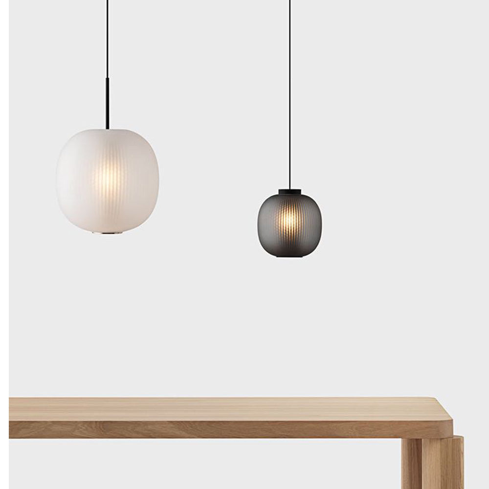 Mitebod Frosted Glass Cylinder Pendant Light, Sandy White/Grey, Metal/Glass