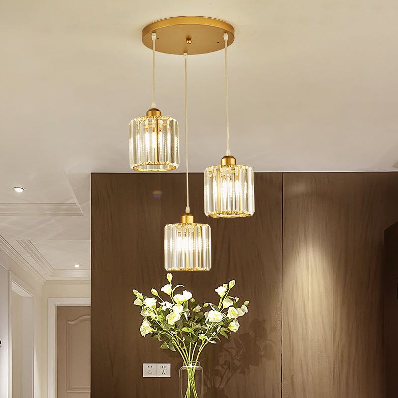 Maruvo Pendant Light Modern Cluster Cylinder Glass-Neutral Decor