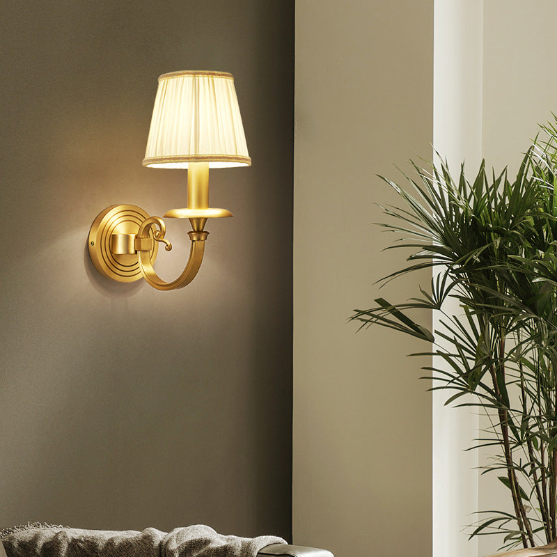 Mokuriso Decorative Indoor Wall Lamp Metal Fabric Living Room Bedroom