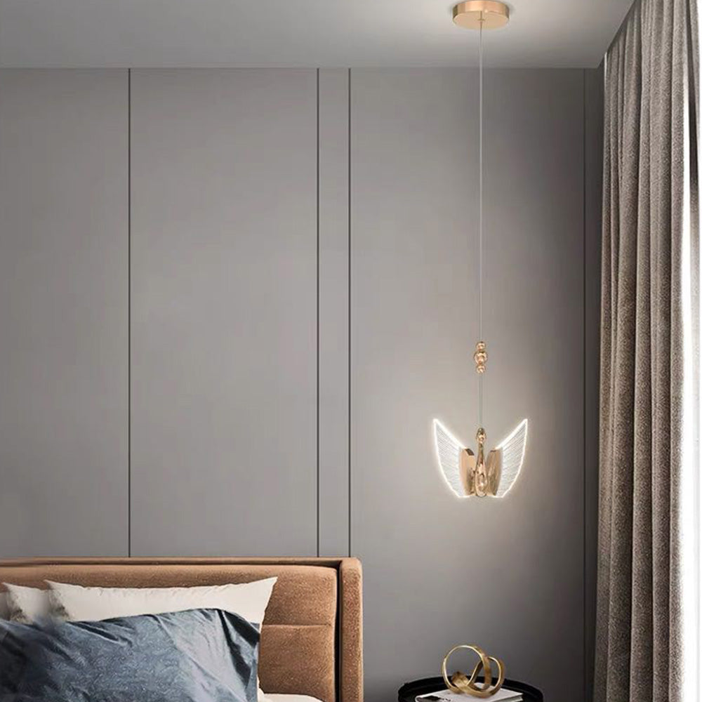 Letoted Modern Creative Swan Pendant Light, 2 Color