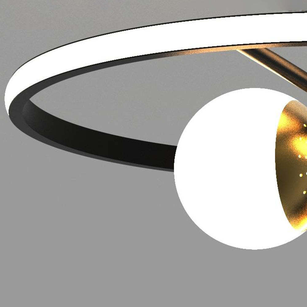 Resilak Semi-Flush Mount Ceiling Light, Gold & Black, 2 Style