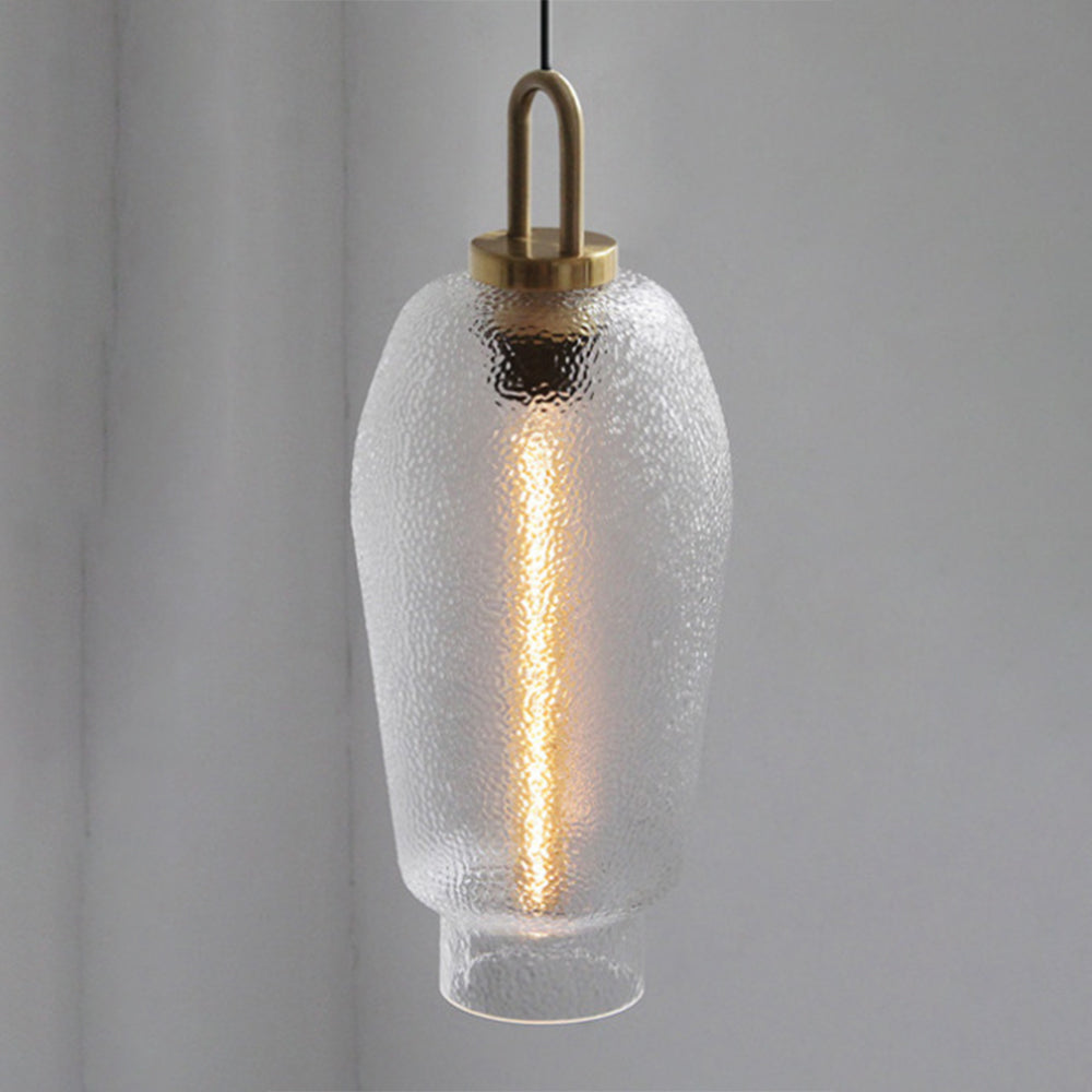 Hakogos Minimalist Blown Frosted Clear Glass Pendant Light