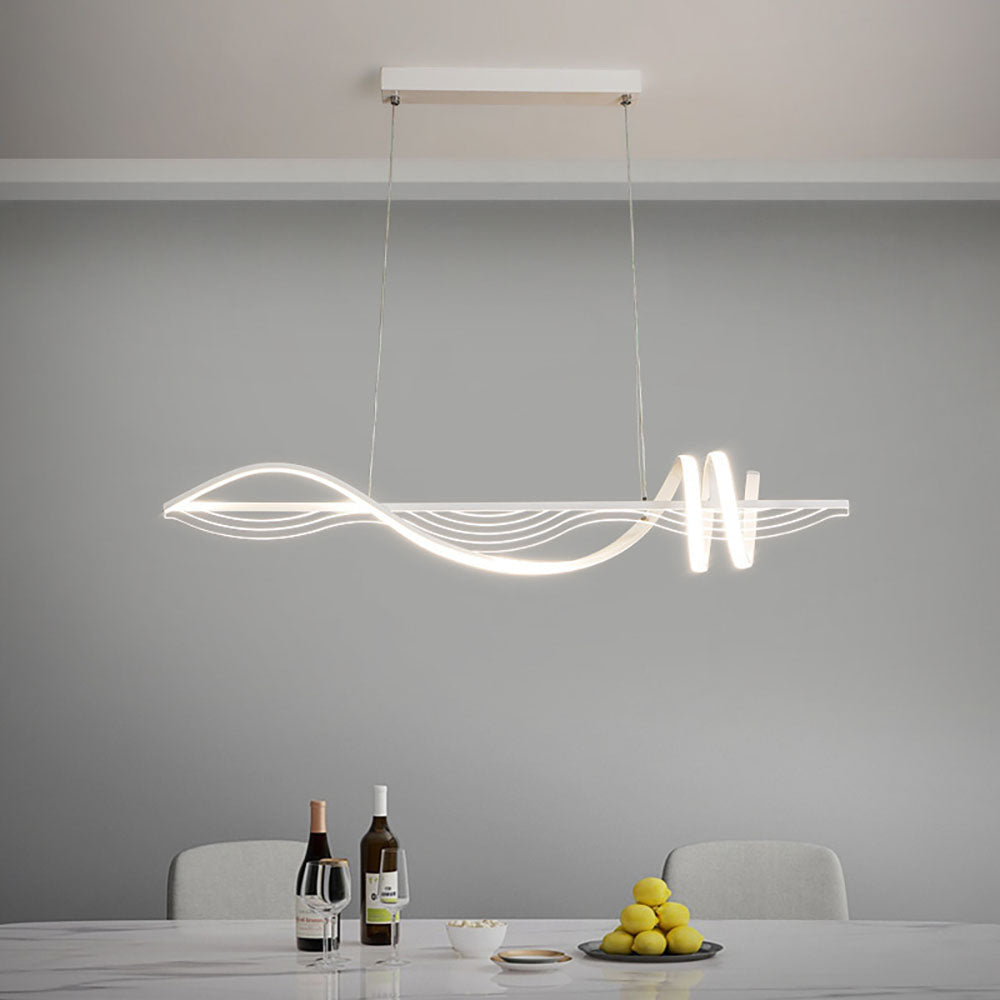 Zekapum Contemporary Style Linear Metal Pendant Light White/Black