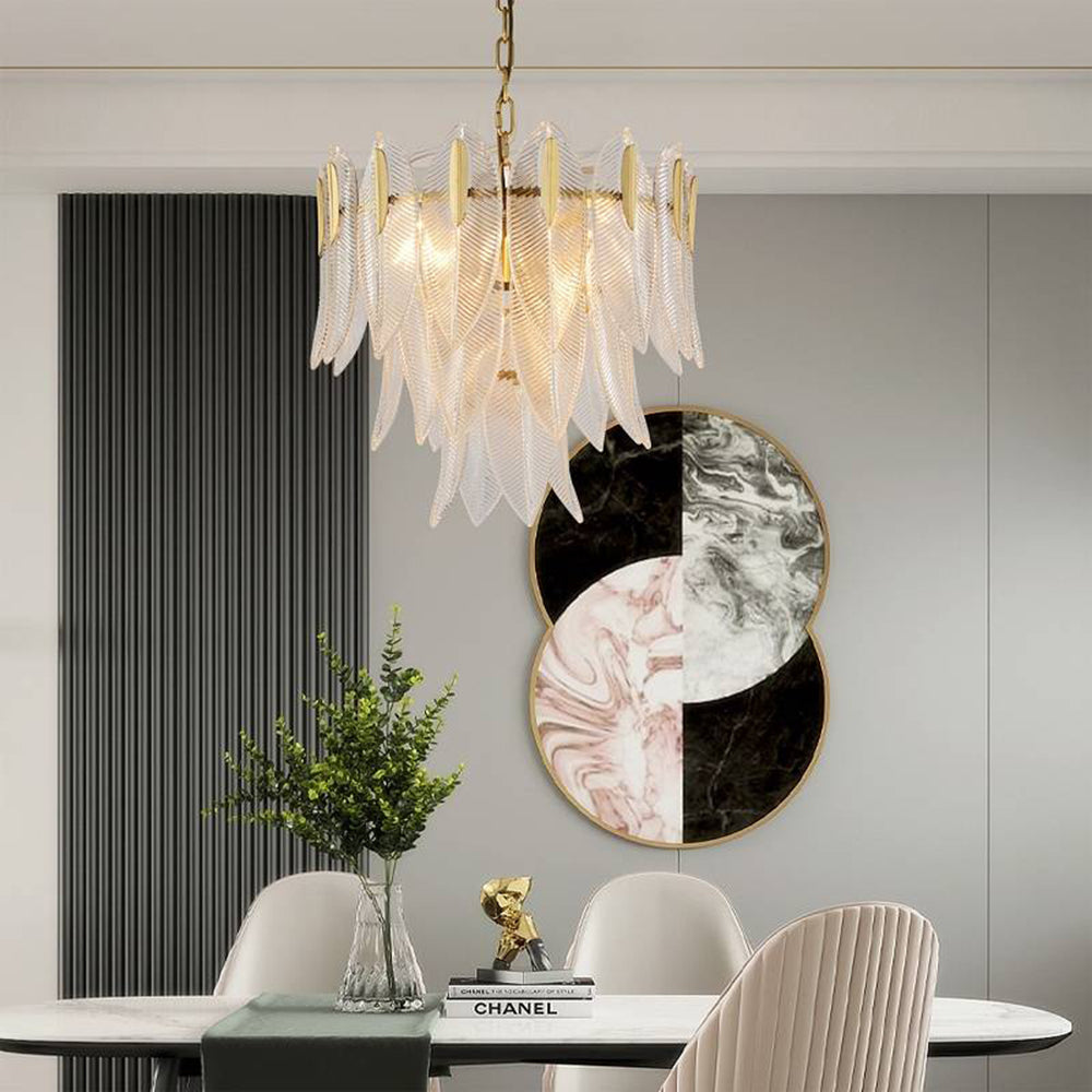 Kudalar Modern Gold Feather Chandelier, 3 Style