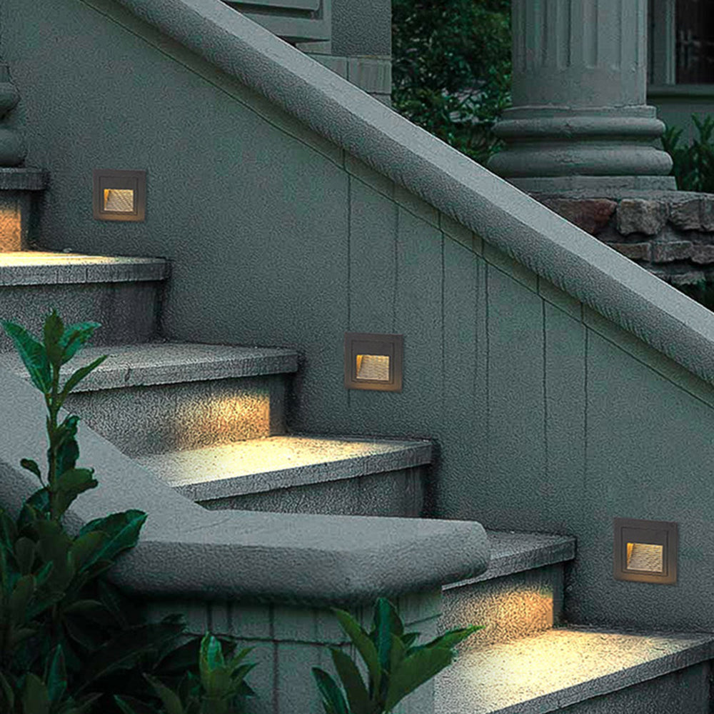 Masolem Modern Metal Square Outdoor Deck/Step Light, Black