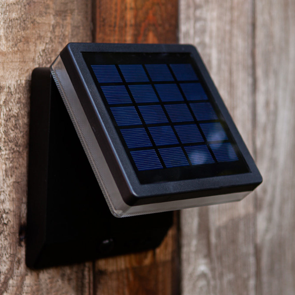 Zibekun Modern Minimalist Right-Angle Sensor Solar Waterproof Outdoor Wall Lamp, Black