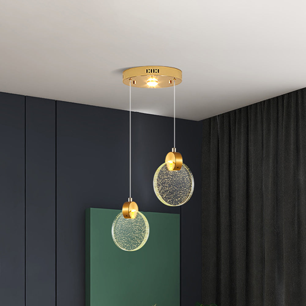 Devikir Luxury Circular Ripple Round Crystal Golden Chandelier